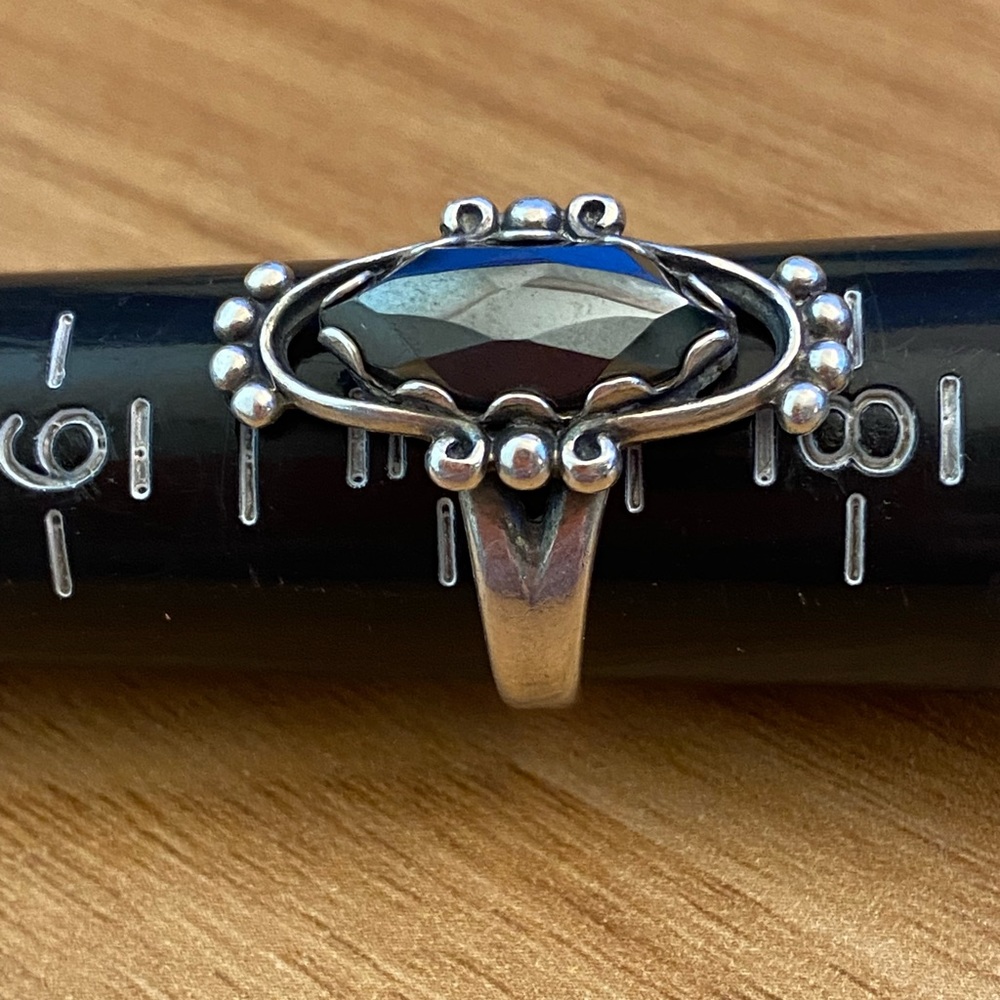 Beautiful hematite 925 sterling silver native American ring. Bell trading post. - Picture 6 of 7